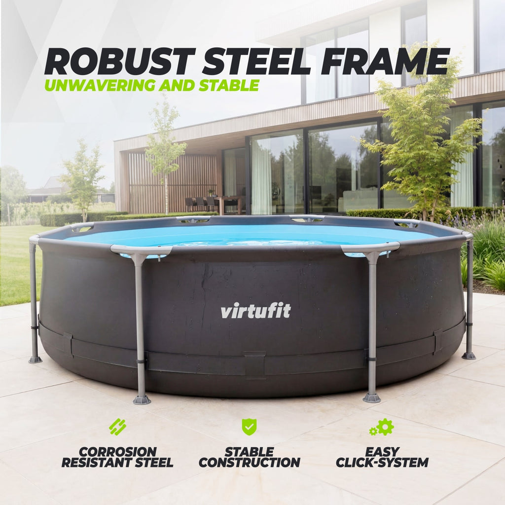 VirtuFit Rond Zwembad - Ø305 x 76 cm - Antraciet - Tweedekans