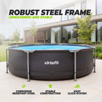 VirtuFit Rond Zwembad - Ø305 x 76 cm - Antraciet - Tweedekans