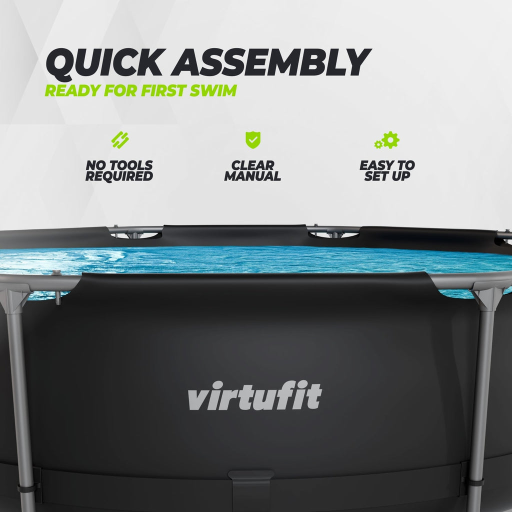 VirtuFit Rond Zwembad - Ø305 x 76 cm - Antraciet - Tweedekans