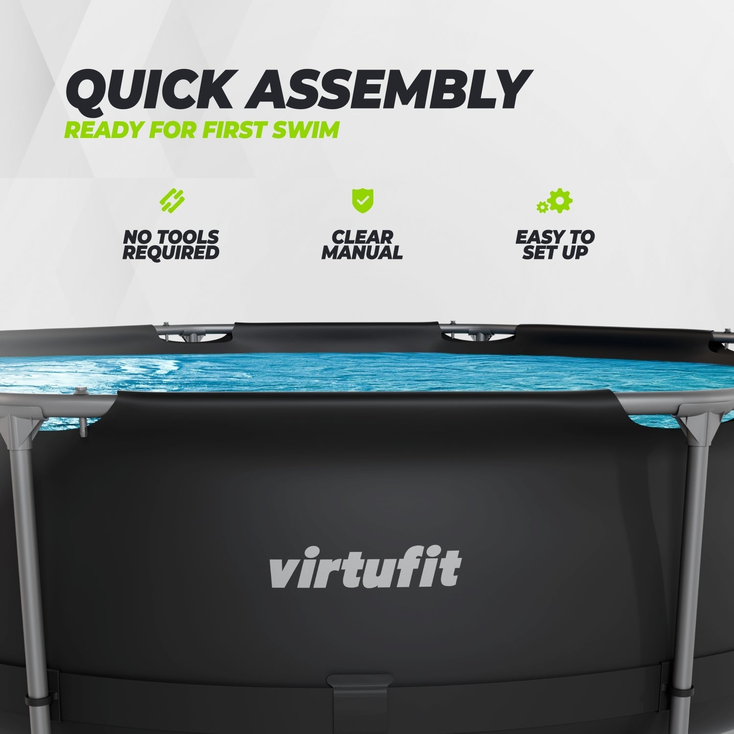 VirtuFit Rond Zwembad - Ø305 x 76 cm - Antraciet - Tweedekans