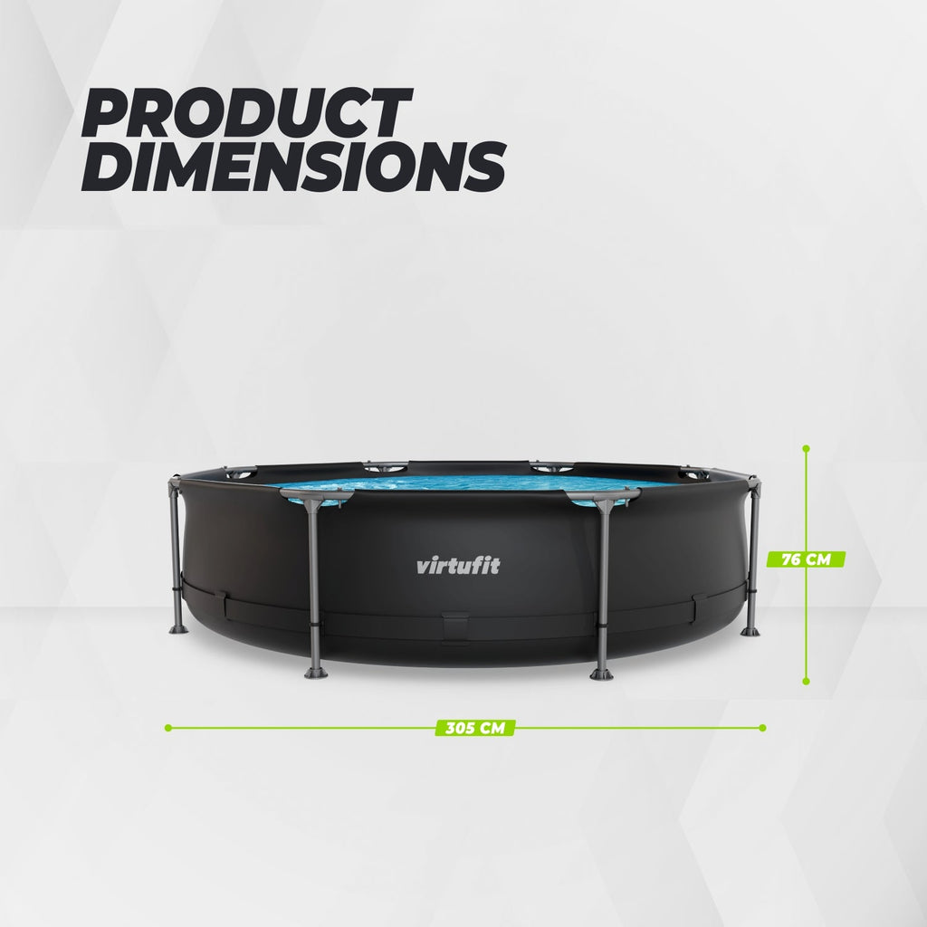 VirtuFit Rond Zwembad - Ø305 x 76 cm - Antraciet - Tweedekans