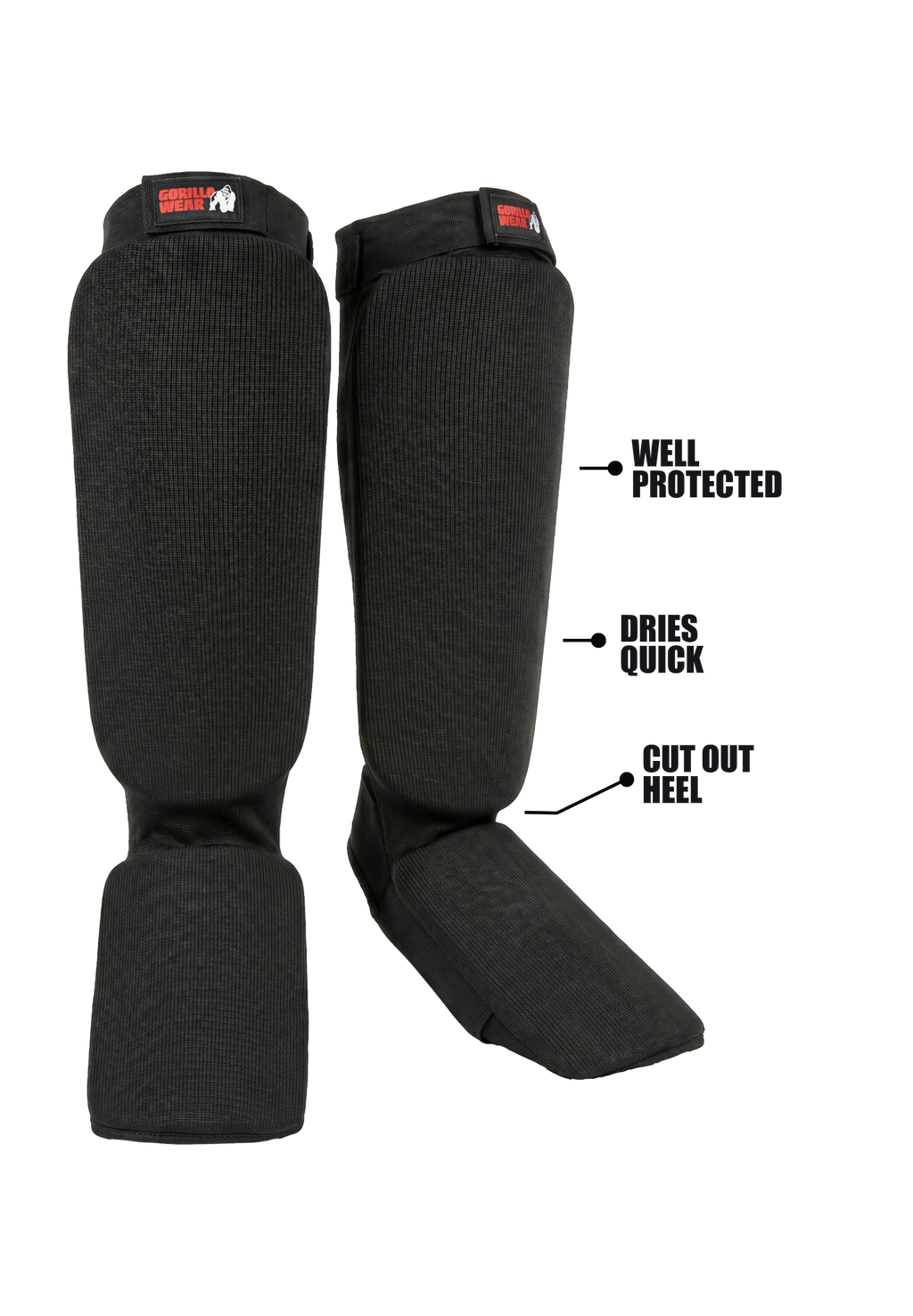 Gorilla Wear Jefferson Shin Guards - Noir