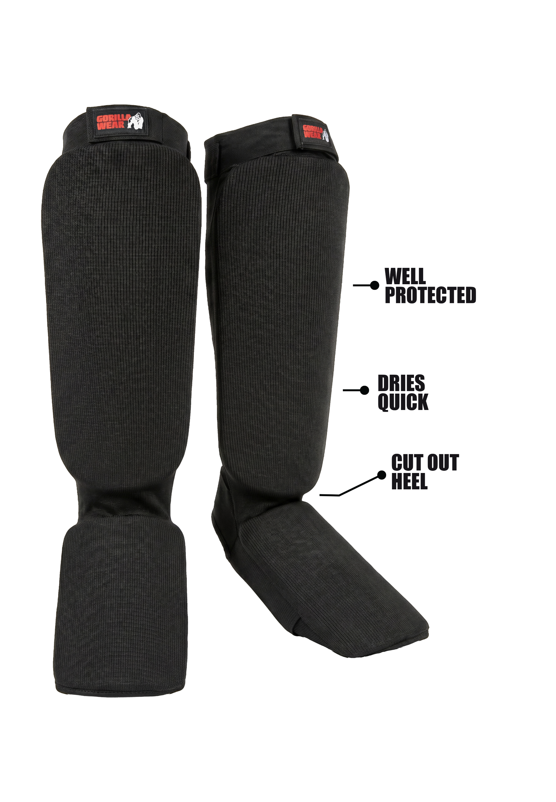 Gorilla Wear Jefferson Shin Guards - Noir