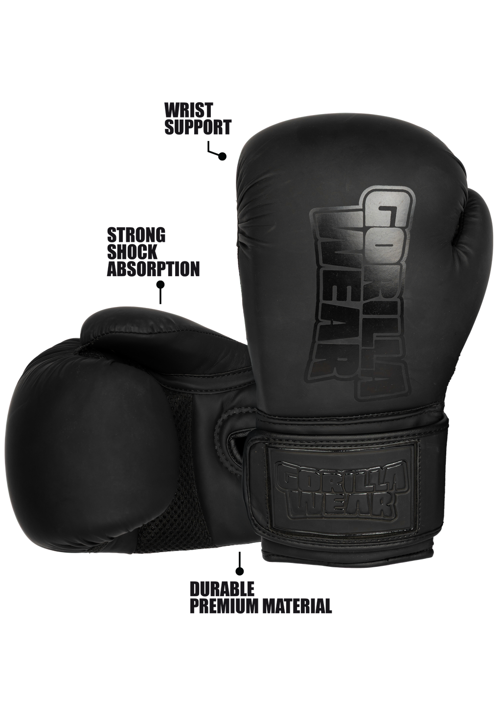 Gorilla Wear Kodiak Gants de boxe - Noir