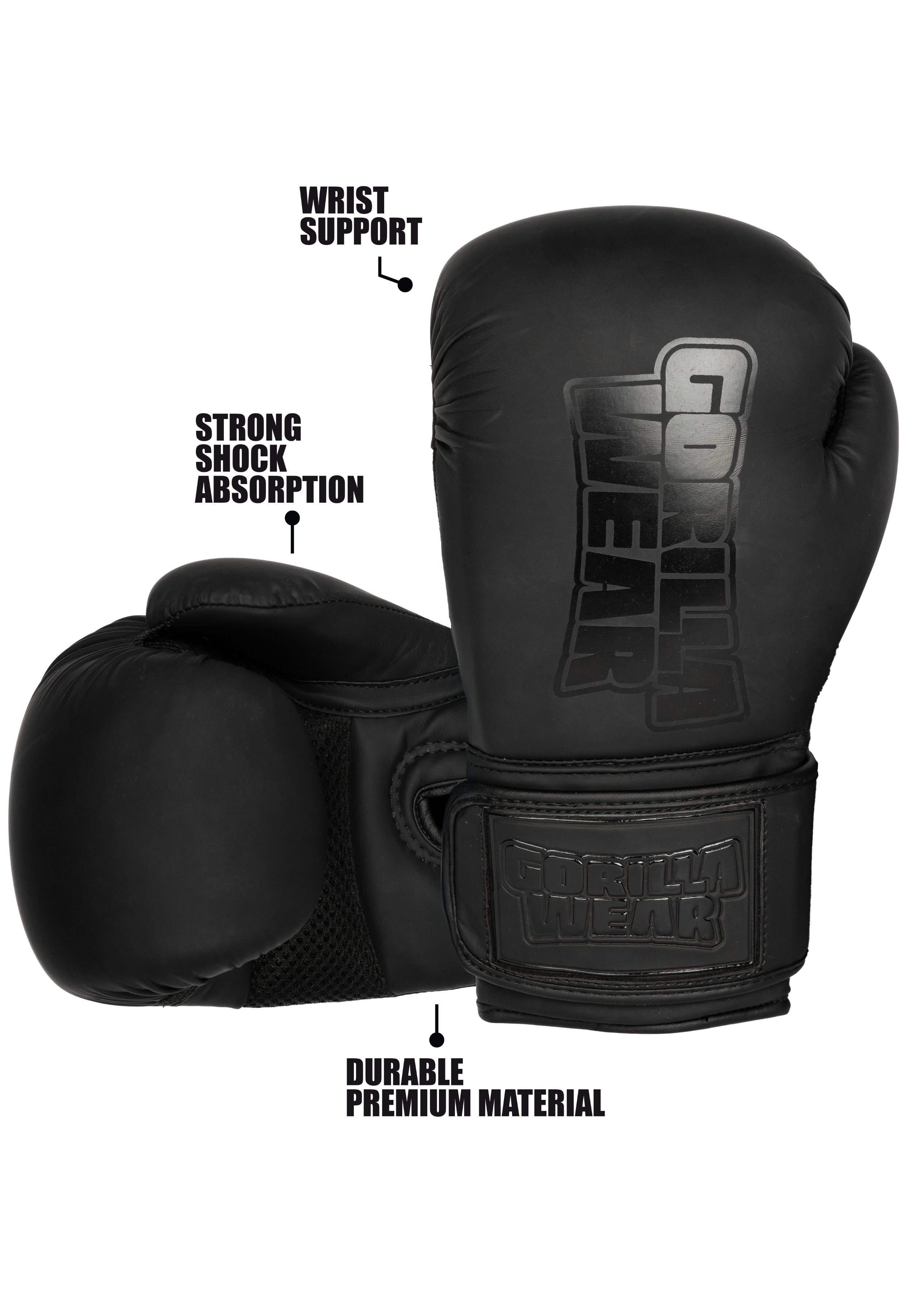 Gorilla Wear Kodiak Gants de boxe - Noir