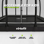 VirtuFit Premium Inground Trampoline avec Filet de Sécurité - Noir - 213 x 305 cm - Tweedekans