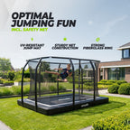 VirtuFit Premium Inground Trampoline avec Filet de Sécurité - Noir - 213 x 305 cm - Tweedekans