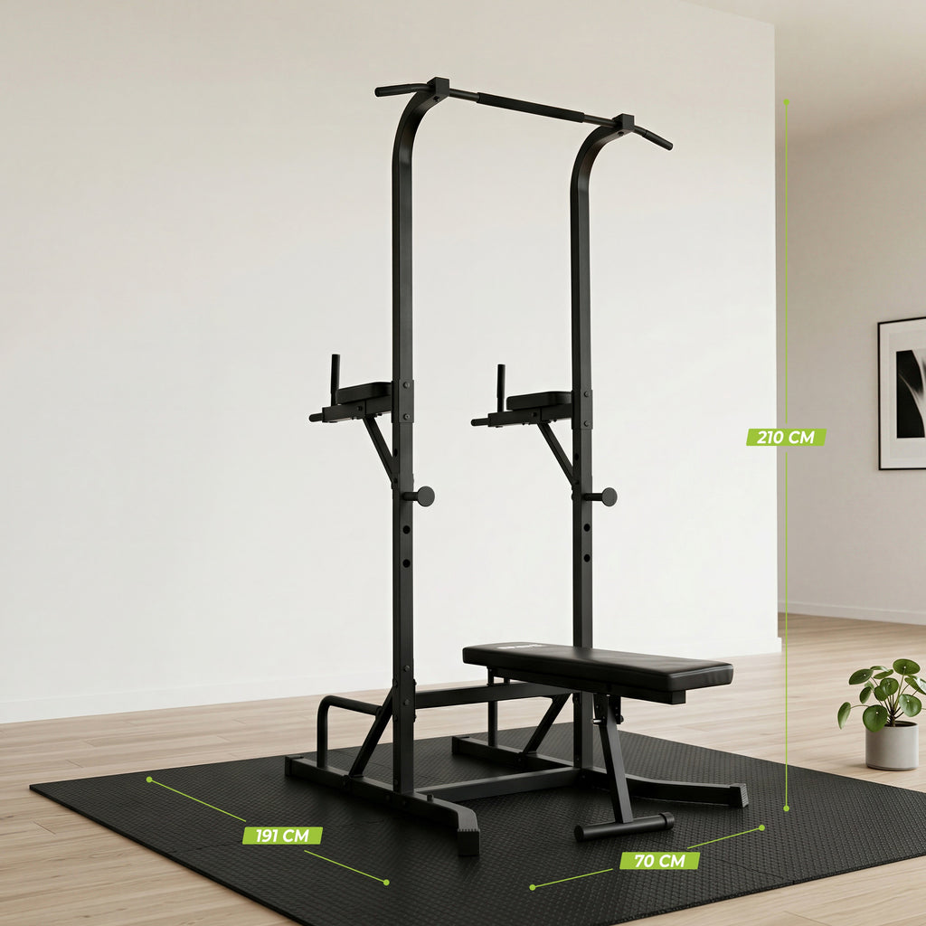 Virtufit Power Tower Deluxe avec banc d'exercice