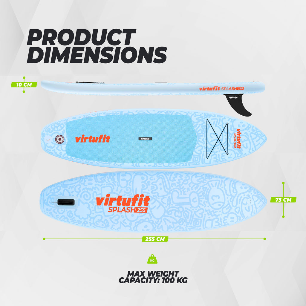 VirtuFit Supboard Splash 255 - Doodle Blue - Met accessoires en draagtas - Tweedekans