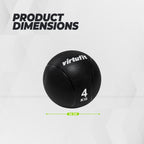 VirtuFit Medicijnbal Pro - Medicine Ball - 4 kg - Rubber - Zwart