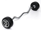 Muscle Power Barre d'haltère à boucle fixe en caoutchouc - 25 kg - Tweedekans