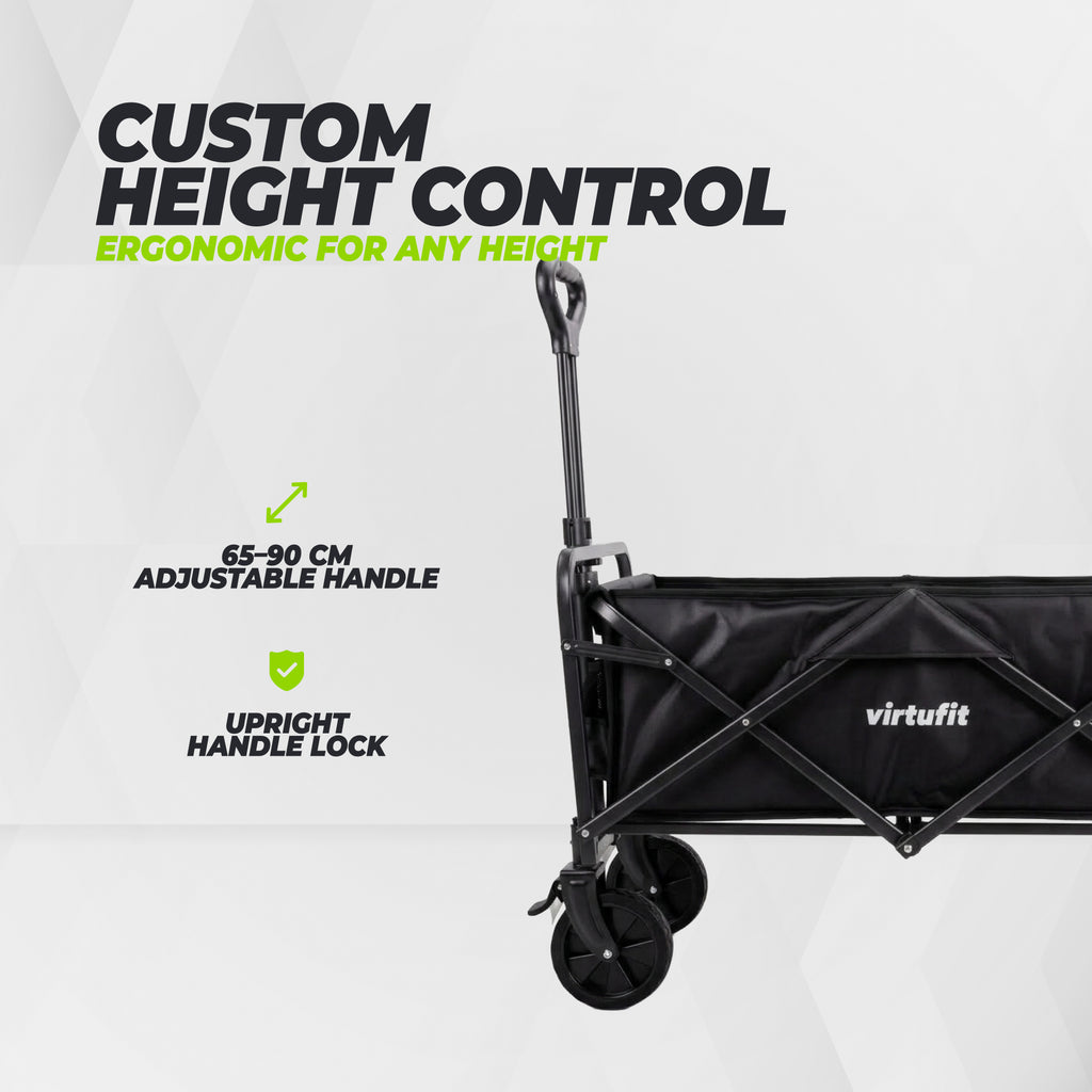 VirtuFit FW65 Chariot pliable - Capacité de charge de 100 kg - Incl. housse de protection - Noir