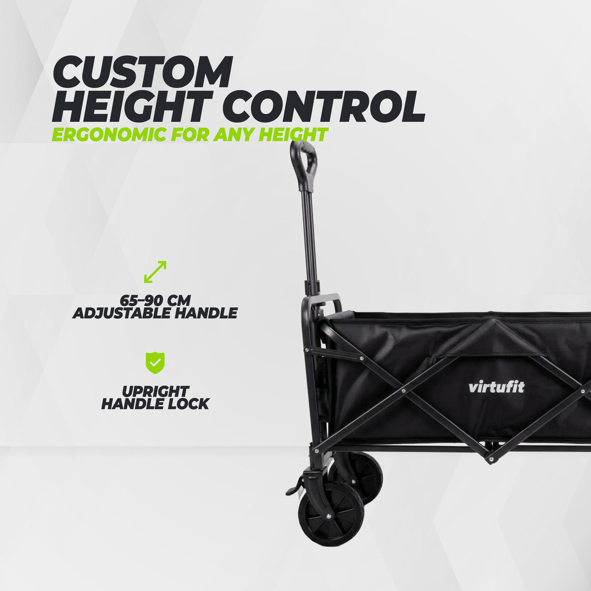 VirtuFit FW65 Chariot pliable - Capacité de charge de 100 kg - Incl. housse de protection - Noir
