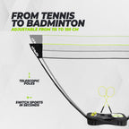 VirtuFit 2-en-1 Portable Badminton et Tennis Set - Comprend un étui et des raquettes