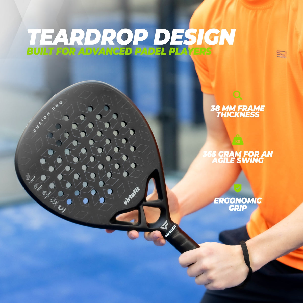 Raquette de padel VirtuFit Fusion Pro - Noir - Argent