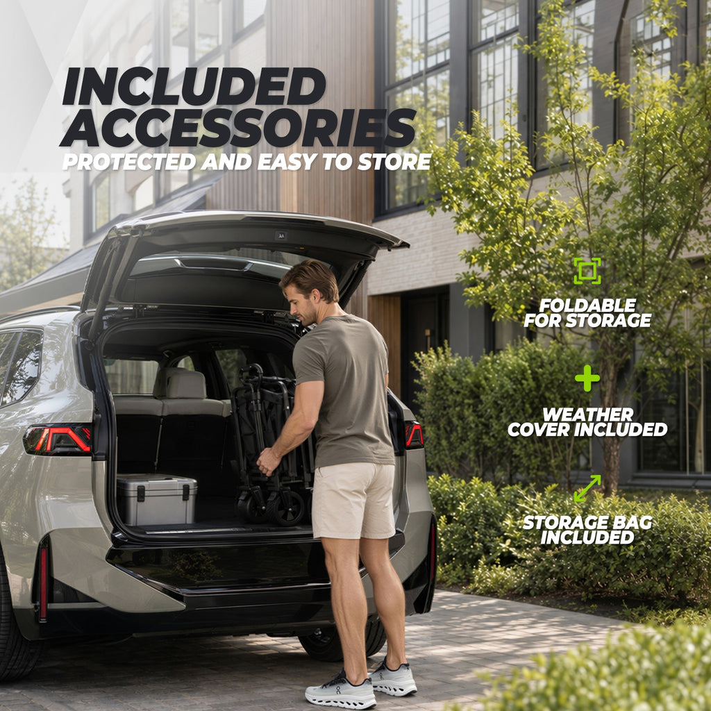 VirtuFit FW65 Chariot pliable - Capacité de charge de 100 kg - Incl. housse de protection - Noir