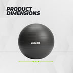 VirtuFit Anti-Burst Fitness Ball Pro - Avec Pompe - Noir - 55 cm