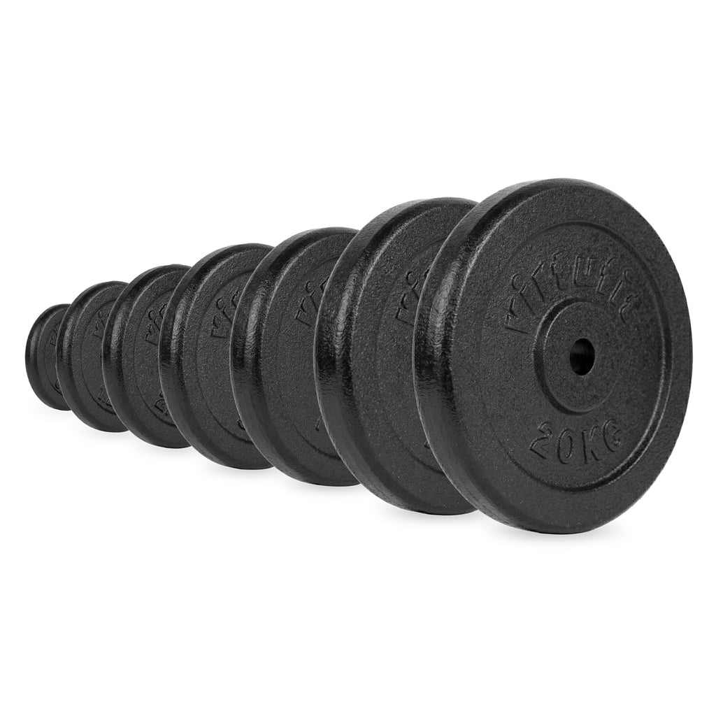 Disque de musculation en fonte VirtuFit - Poids pour haltère - 30 mm - 5 kg - Noir - Seconde chance