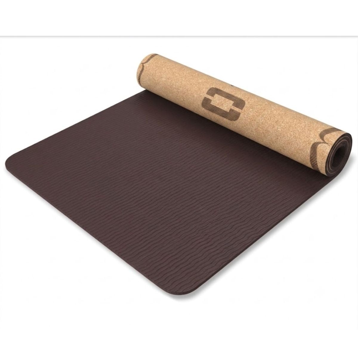 Liveness Yoga Mat - 5 mm - Kurk/Chocolade