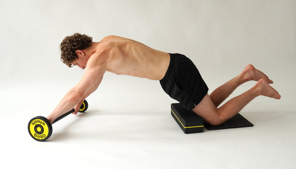 ObliQ Fitness Pack Débutant - Entraîneur Abdominal avec Roues et Bloc de Départ