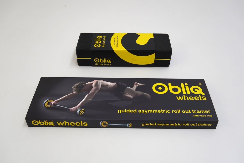 ObliQ Fitness Pack Débutant - Entraîneur Abdominal avec Roues et Bloc de Départ