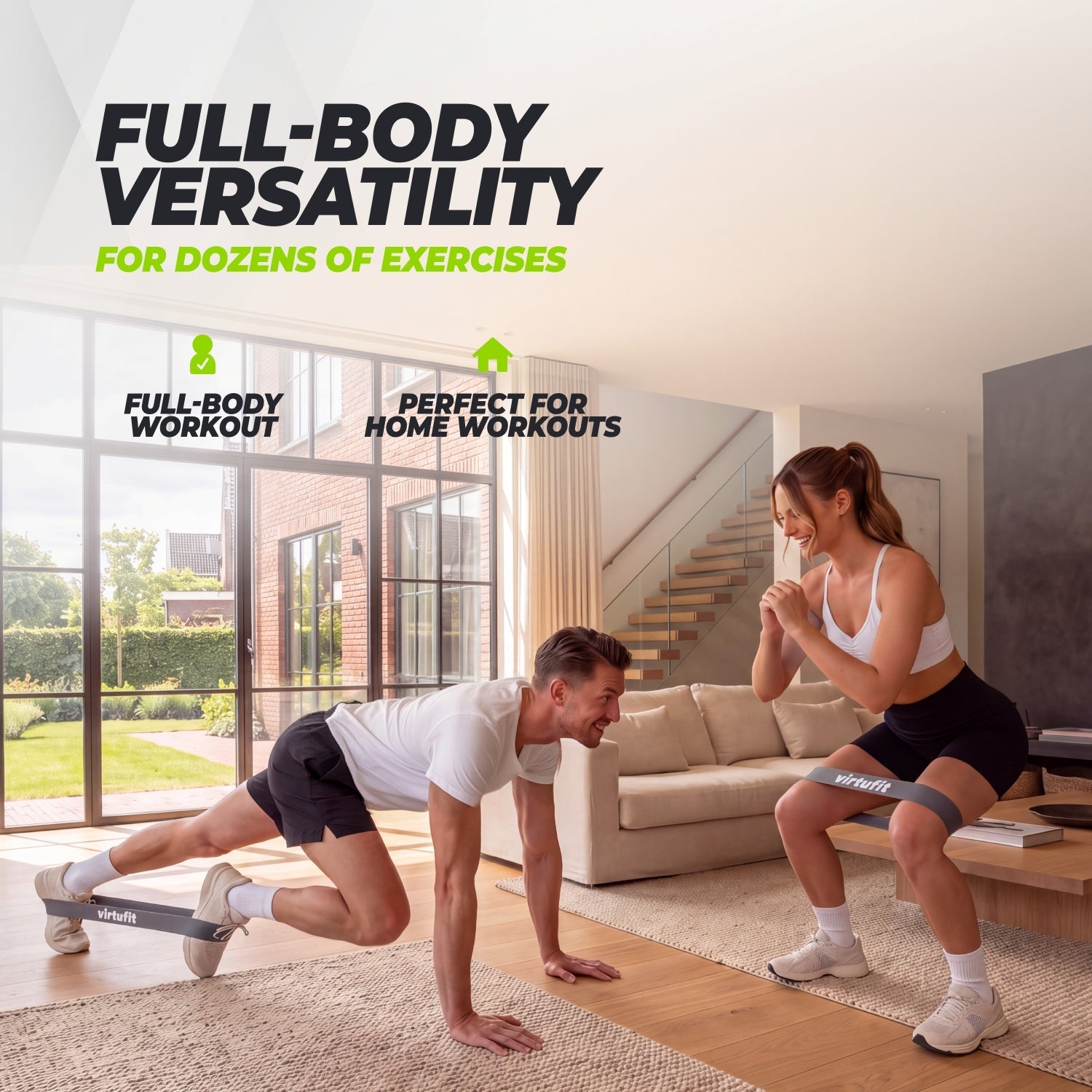 VirtuFit Mini Bands Set - Weerstandsbanden - Fitness Elastieken - 3 stuks - Detail