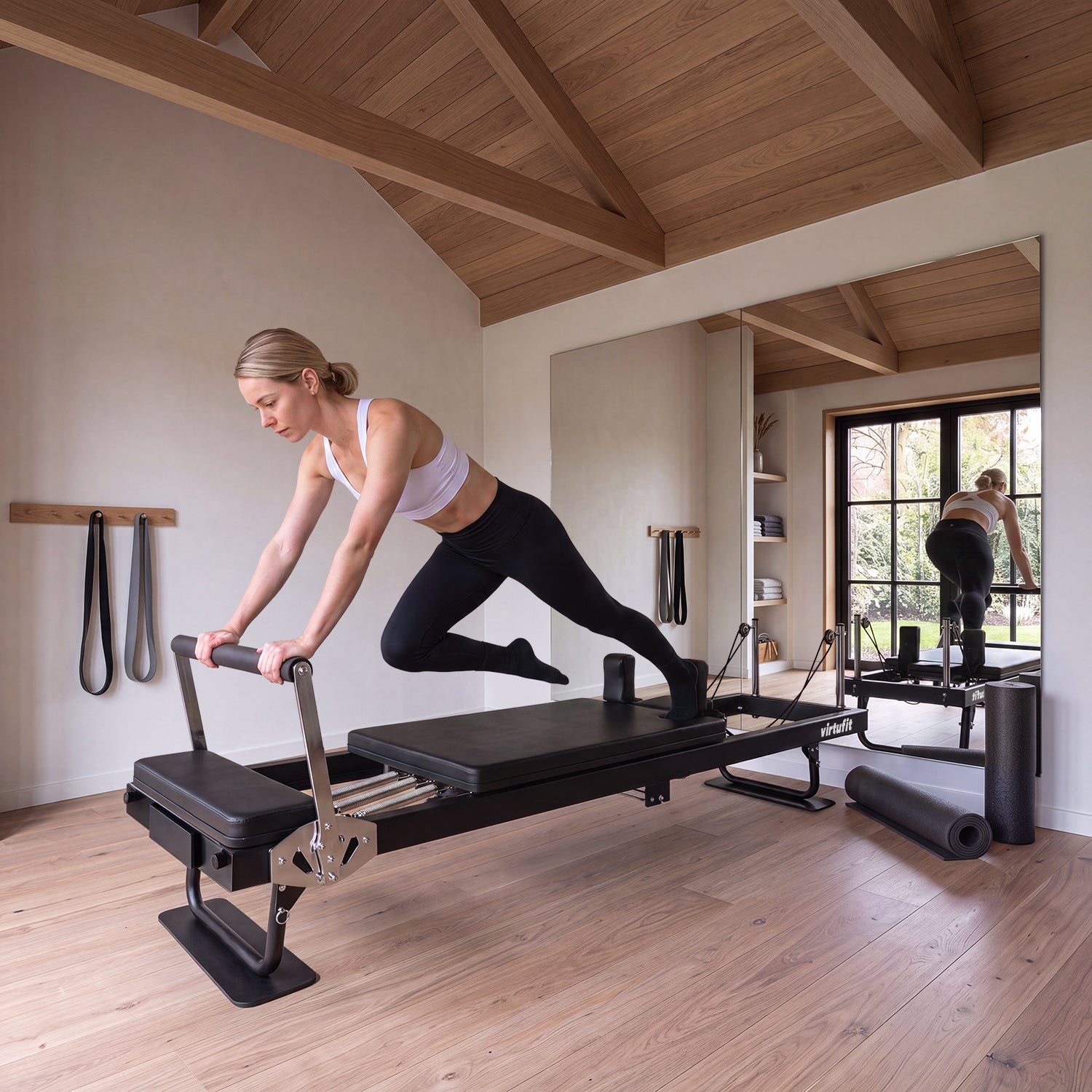 VirtuFit Pilates Reformer - Opvouwbaar - Zwart