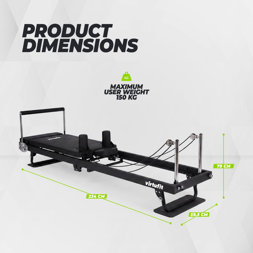VirtuFit Pilates Reformer - Pliable - Noir