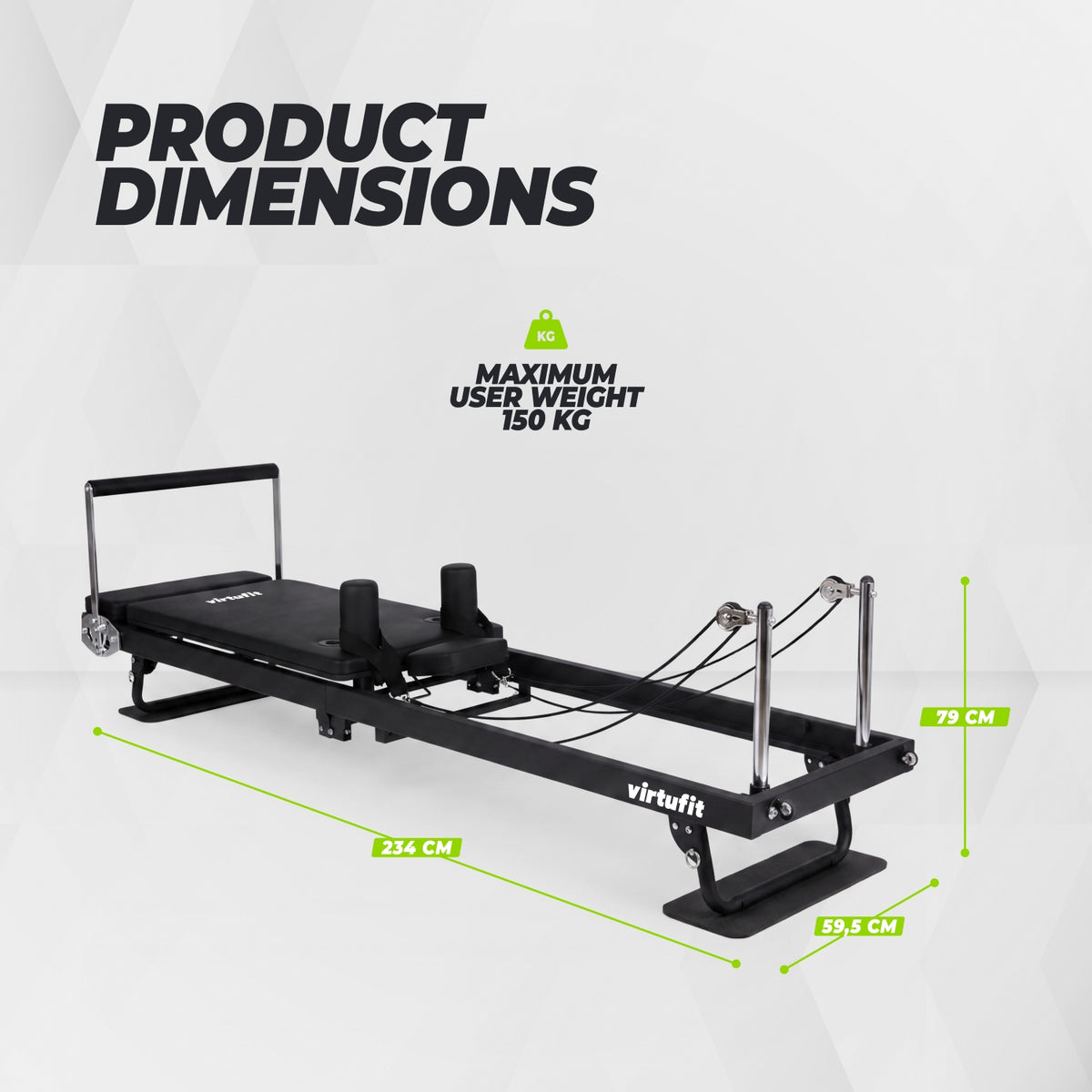 VirtuFit Pilates Reformer - Pliable - Noir