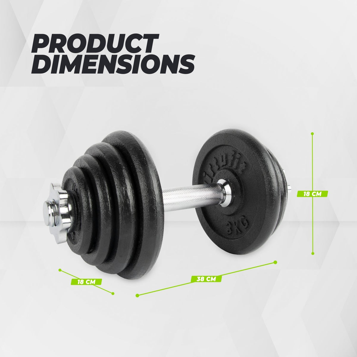 VirtuFit Adjustable Dumbbell Set Pro - Ensemble d'haltères - Fonte - 1 x 15 kg - Tweedekans