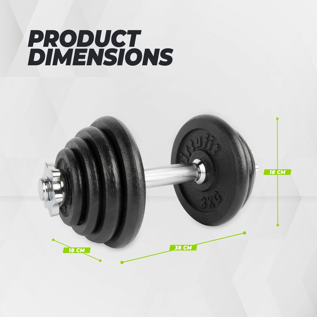 VirtuFit Verstelbare Dumbbellset Pro - Halterset - Gietijzer - 1 x 15 kg - Afbeelding 6