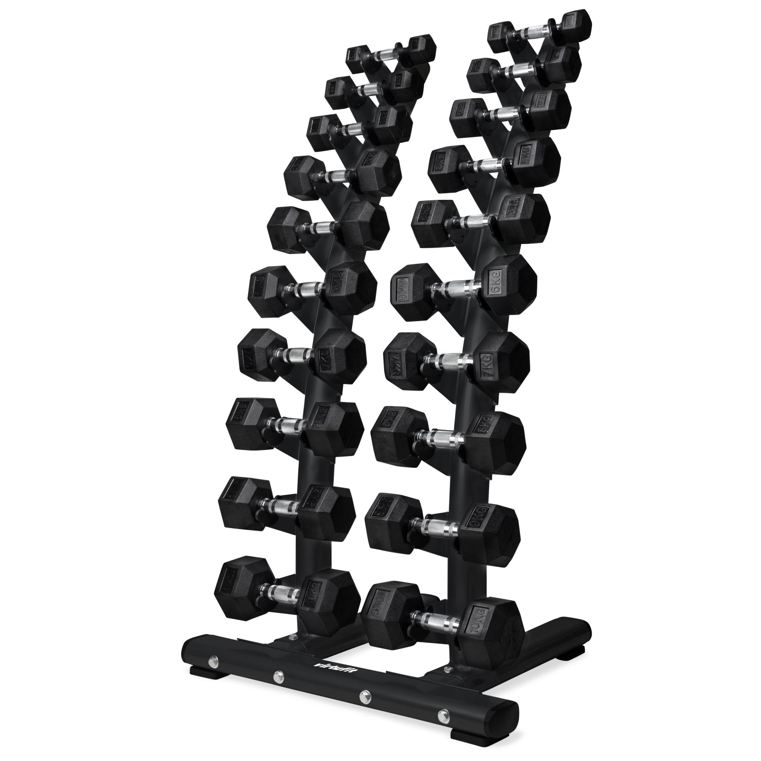 VirtuFit Dumbbellrek staand Deluxe + Hexa Dumbbells 1 t/m 10 kg