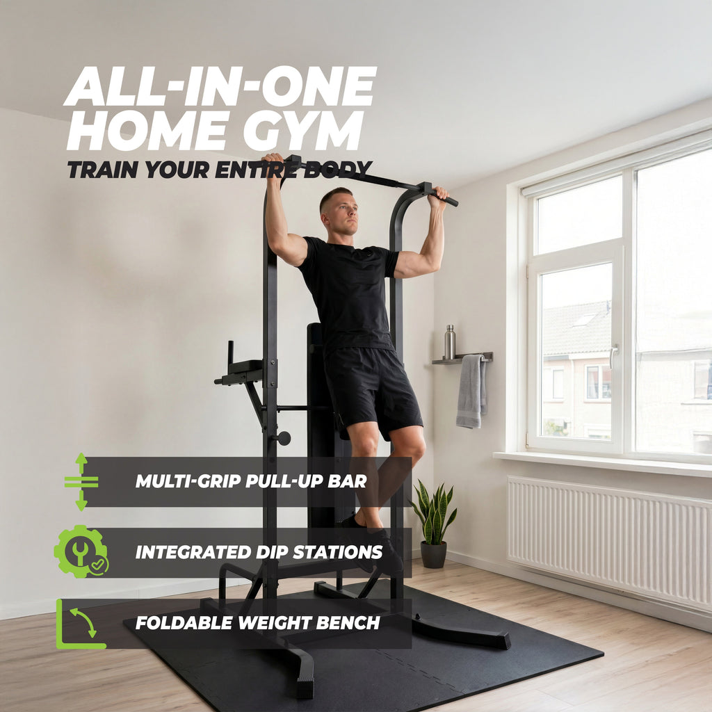 Virtufit Power Tower Deluxe avec banc d'exercice