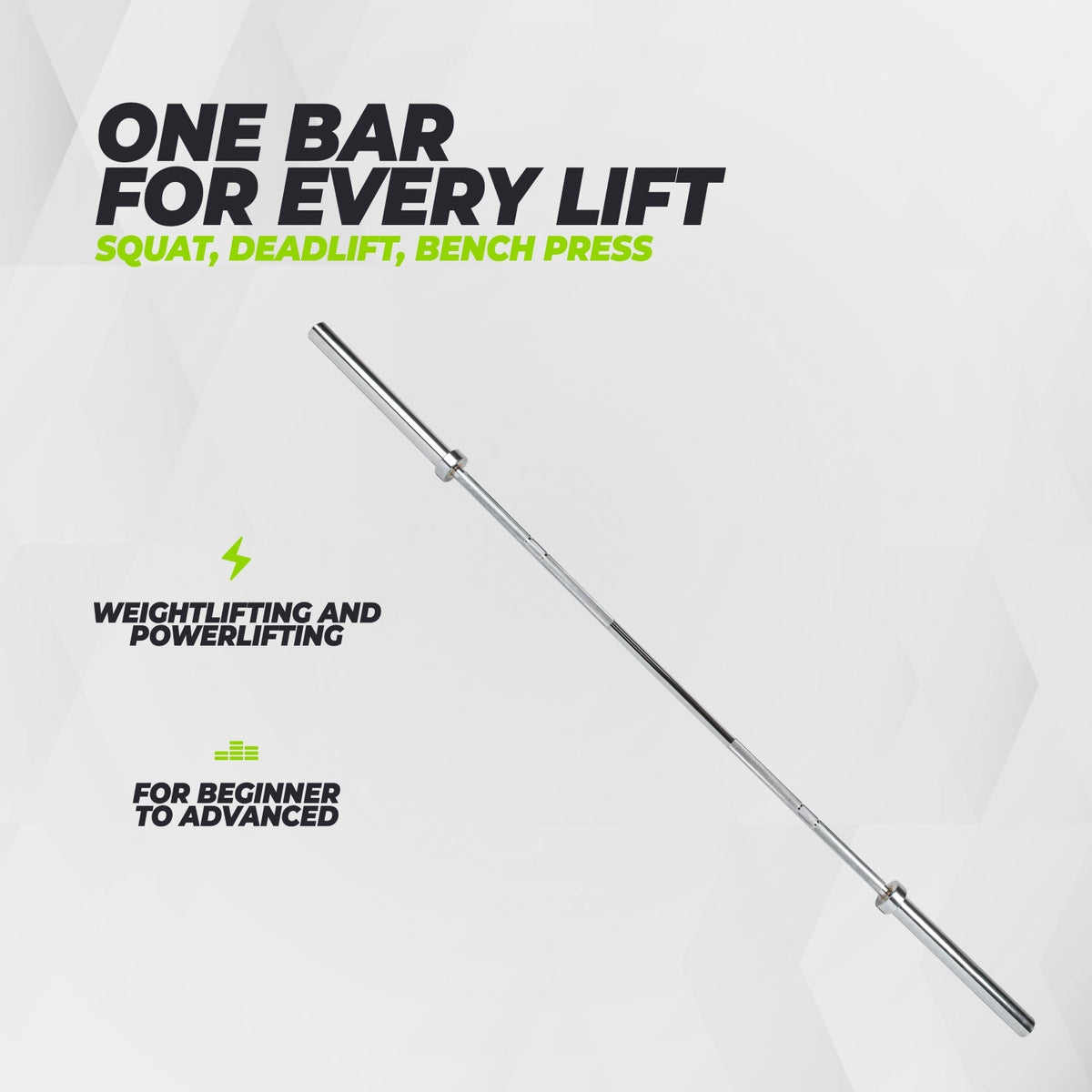 VirtuFit Barre Olympique 220 cm - Chrome - 20 kg