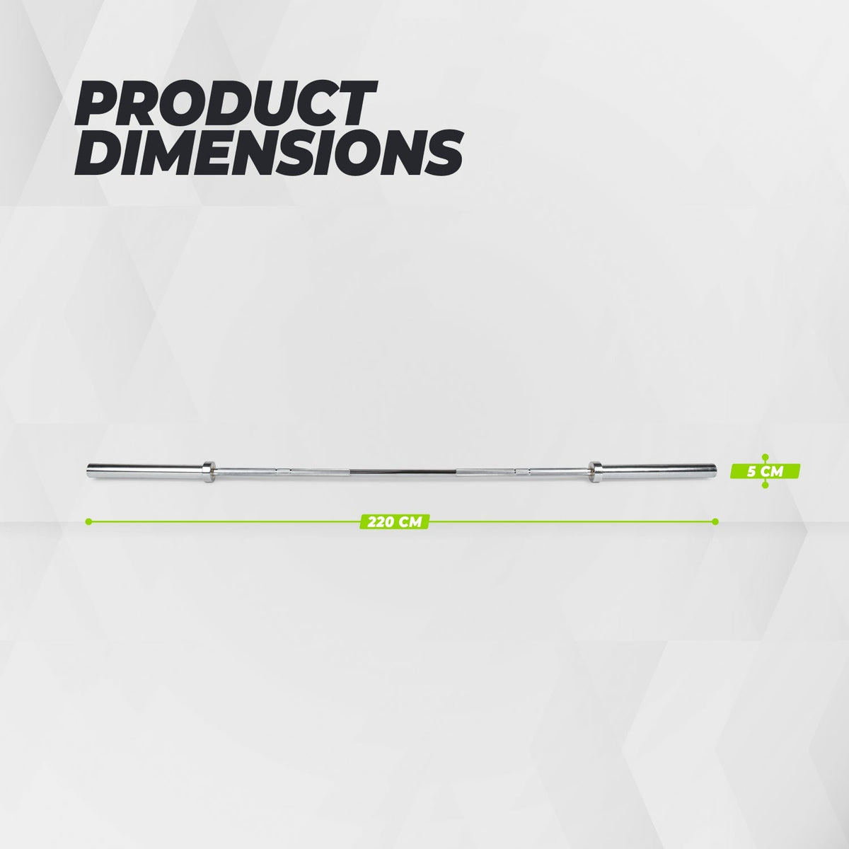 VirtuFit Barre Olympique 220 cm - Chrome - 20 kg