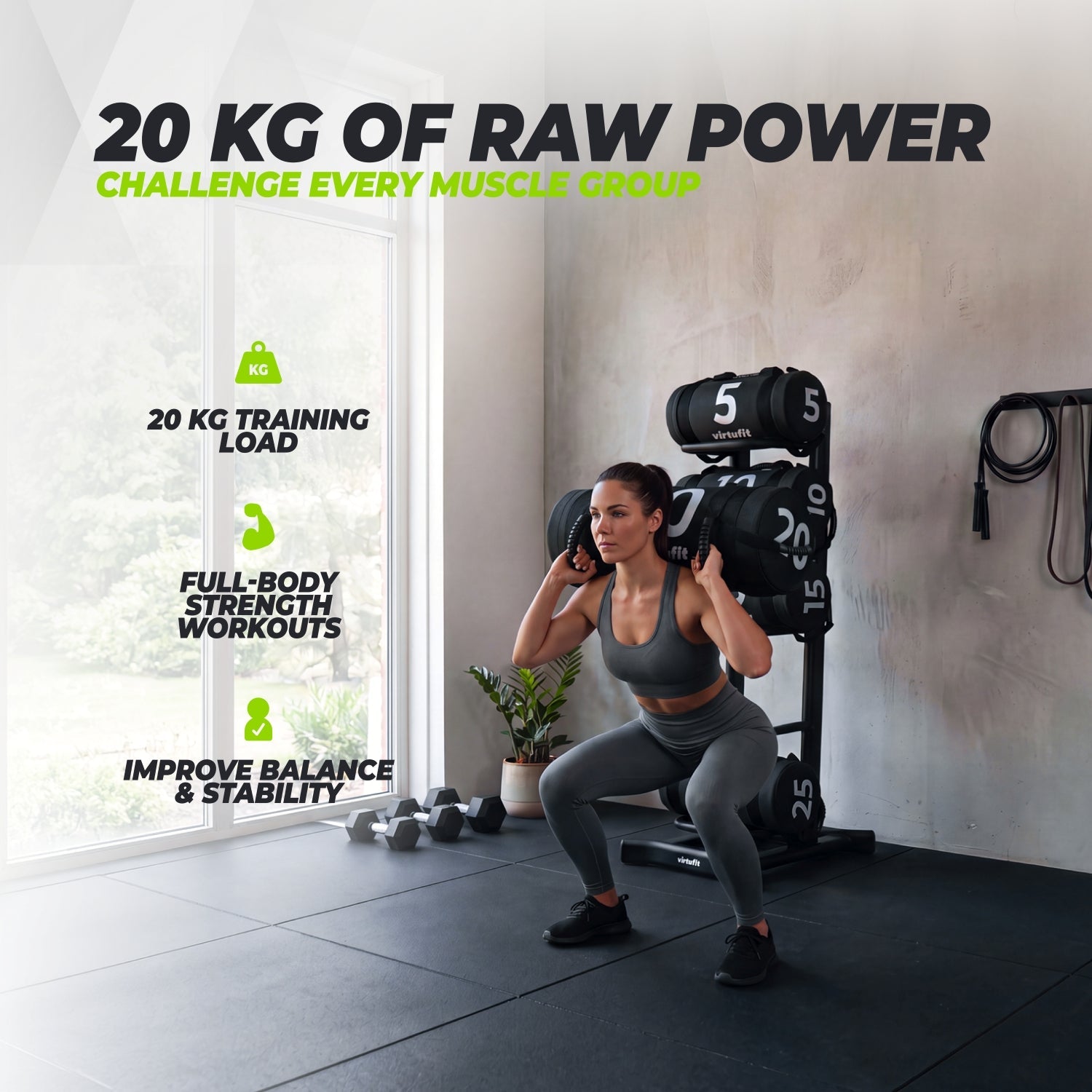 VirtuFit Power Bag - Fitnessbag - 20 kg - Detail
