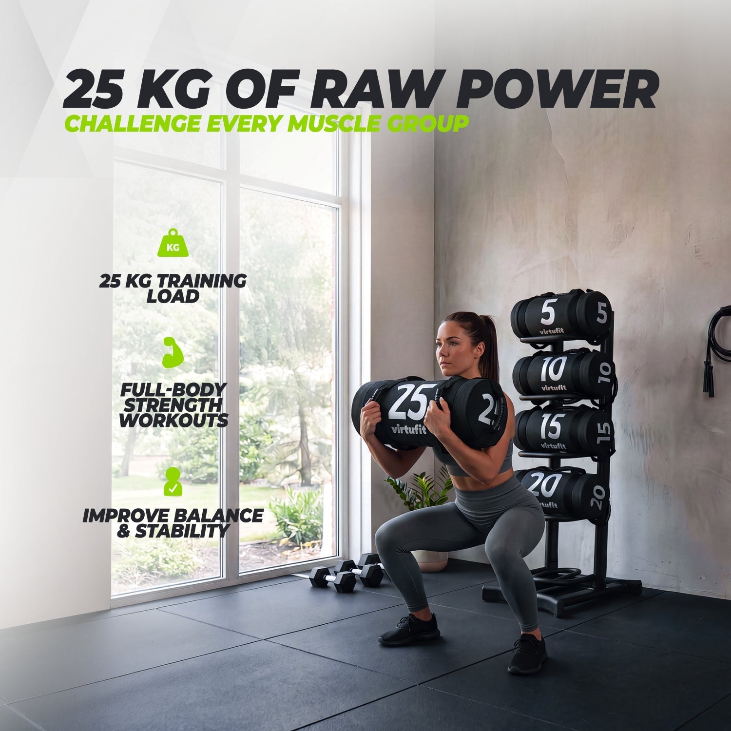 VirtuFit Power Bag - Fitnessbag -  25 kg - Detail