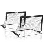 VirtuFit Pop-Up Voetbaldoelen Set - Voetbalgoals - 120 x 90 cm - Zwart