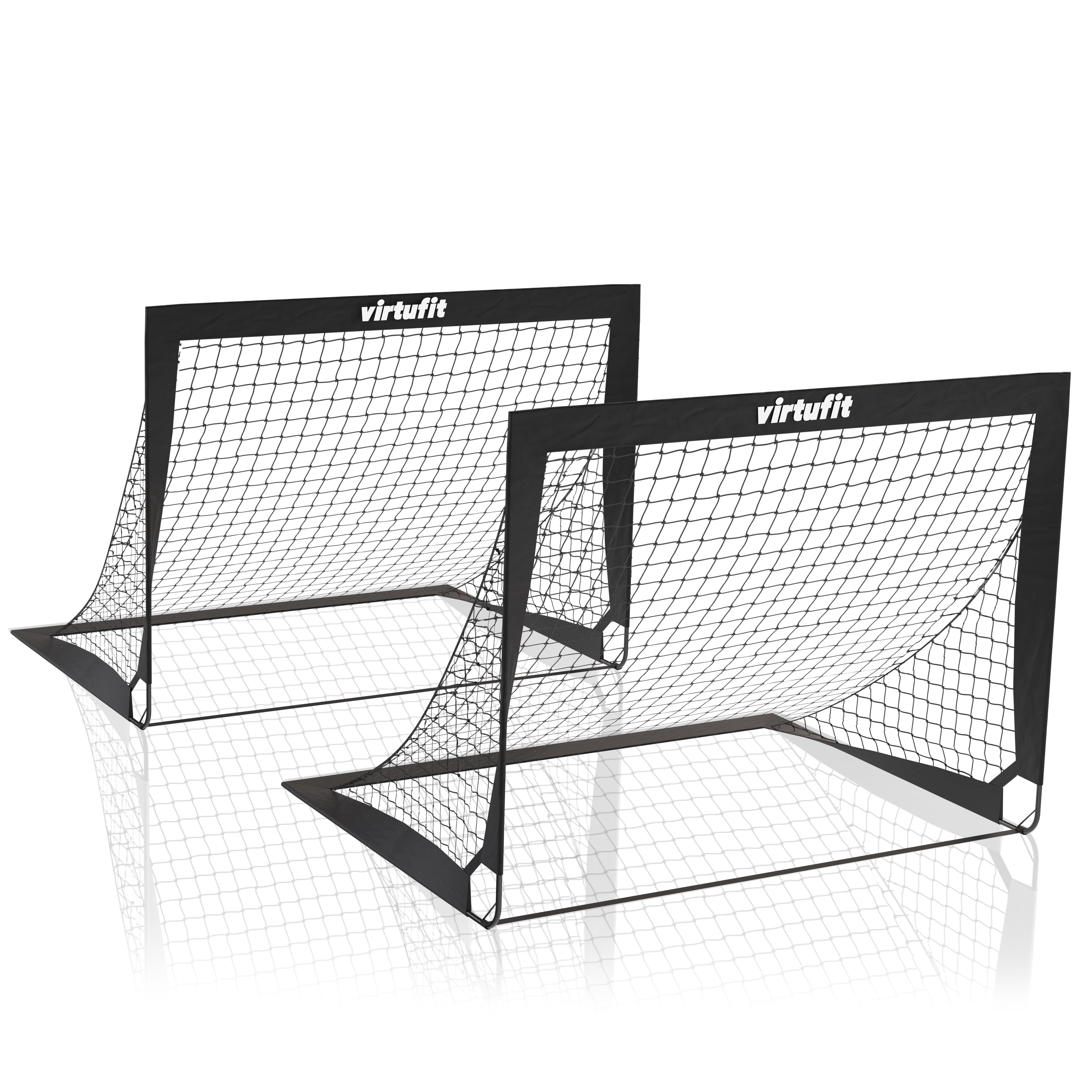 VirtuFit Pop-Up Voetbaldoelen Set - Voetbalgoals - 120 x 90 cm - Zwart