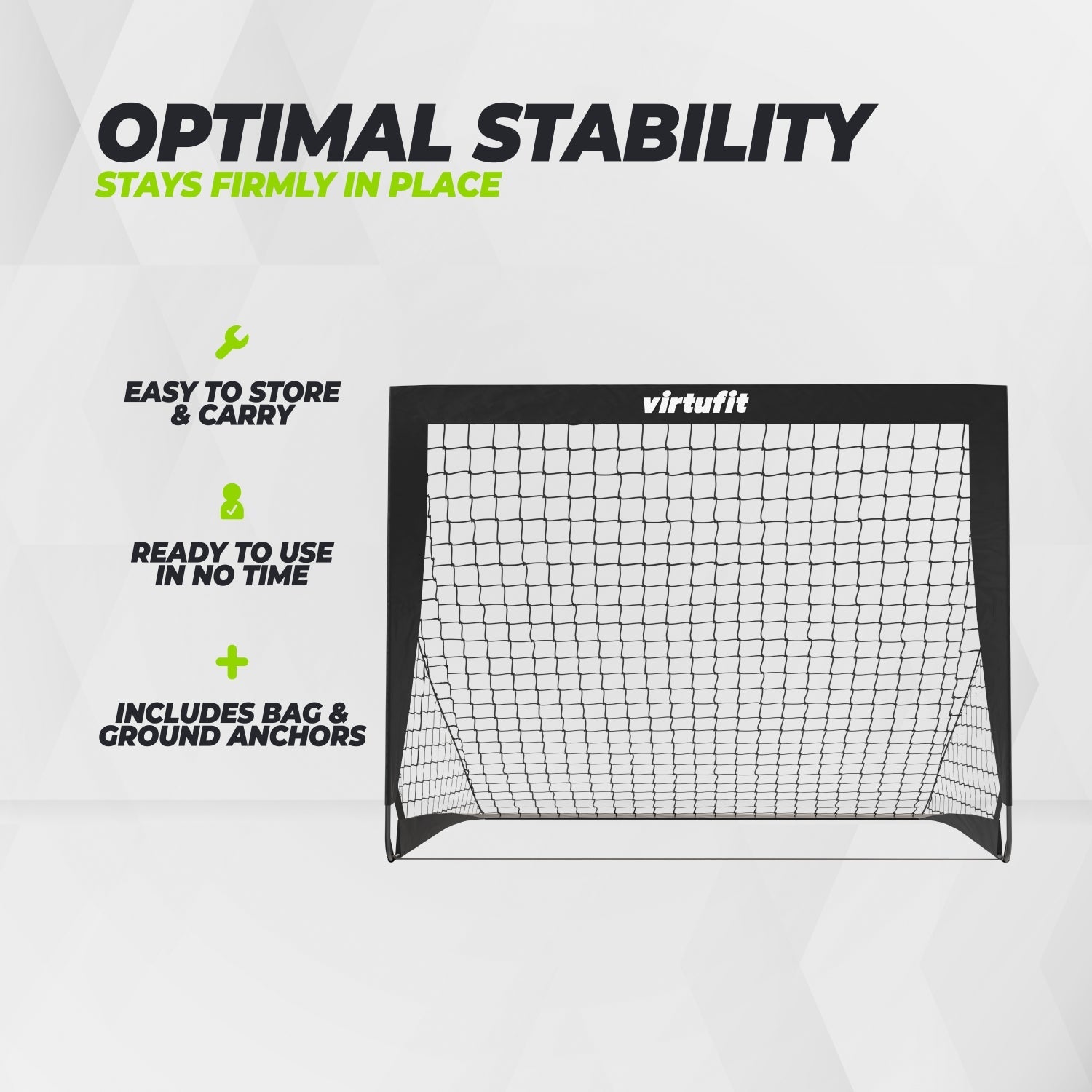 VirtuFit Pop-Up Football Goal Set - Buts de football - 120 x 90 cm