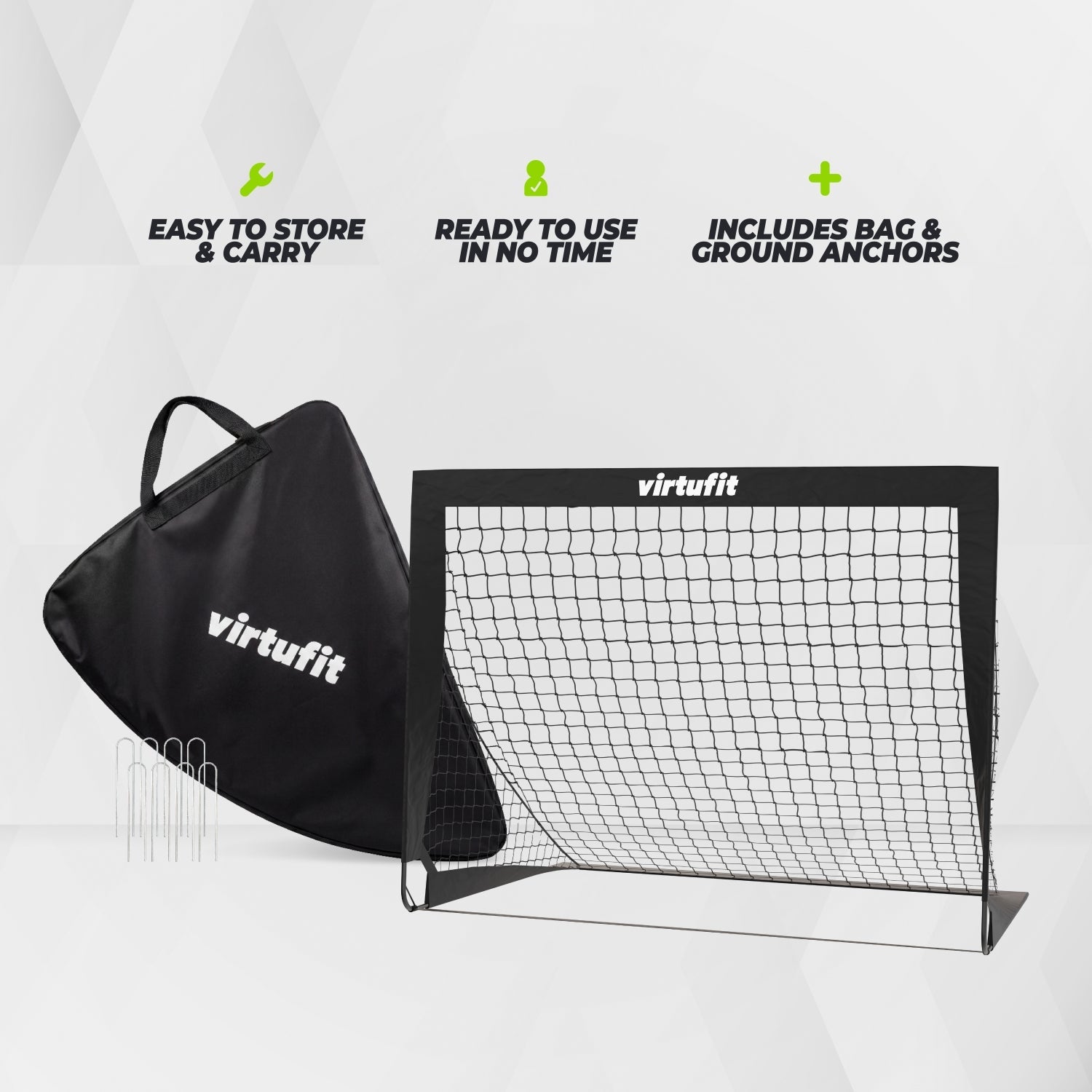 VirtuFit Pop-Up Football Goal Set - Buts de football - 120 x 90 cm