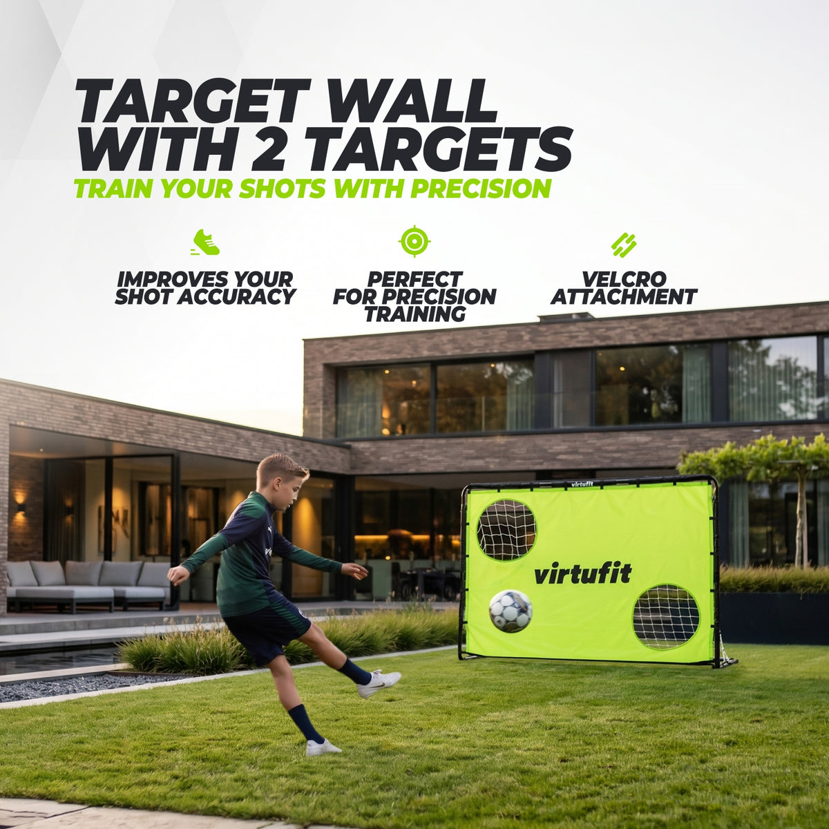 VirtuFit But de Football avec Mur de But - 215 x 150 cm