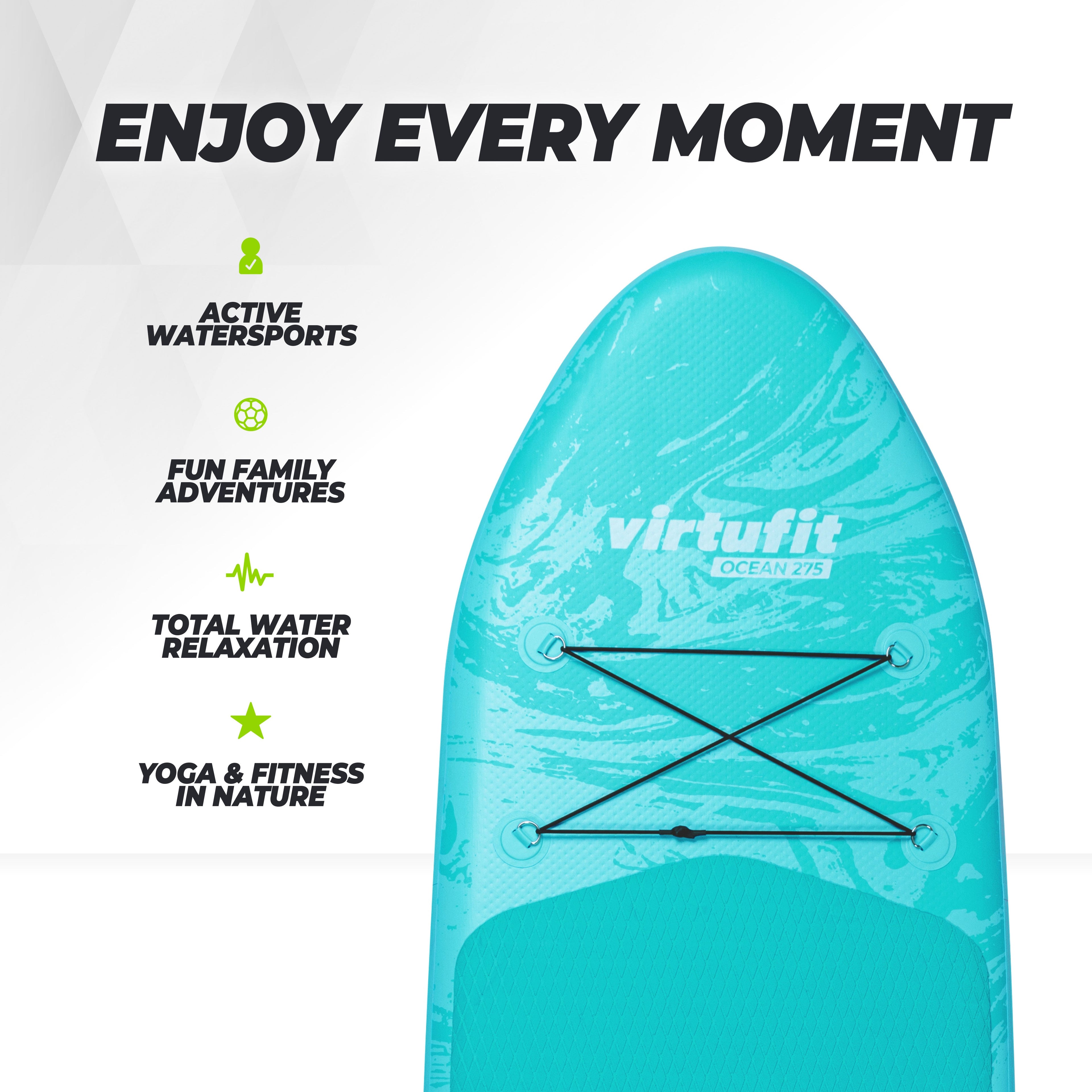 VirtuFit Supboard Ocean 275 - Orange - Avec accessoires et sac de transport - Tweedekans