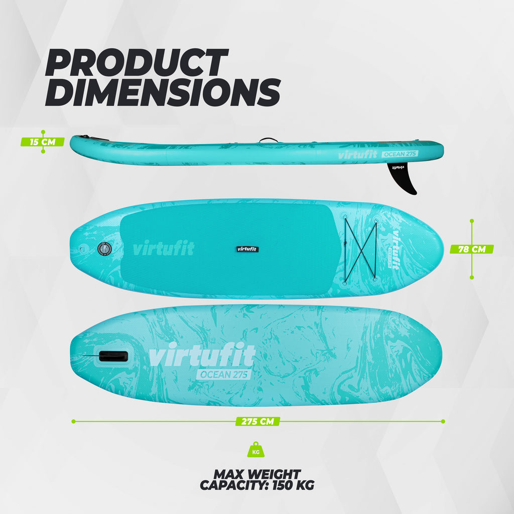 VirtuFit Supboard Ocean 275 - Orange - Avec accessoires et sac de transport - Tweedekans