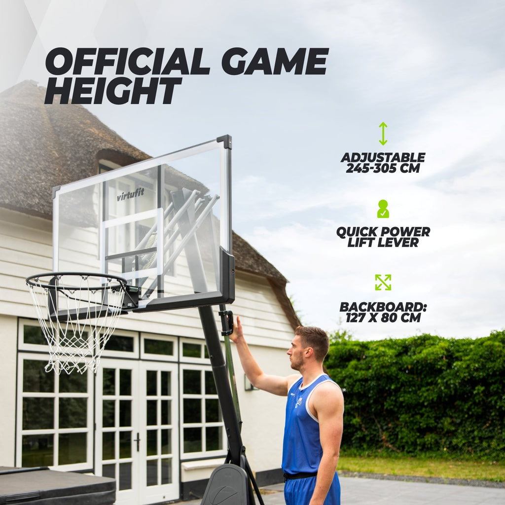 VirtuFit Premium Verstelbare Basketbalpaal - 245 tot 305 cm - Detail