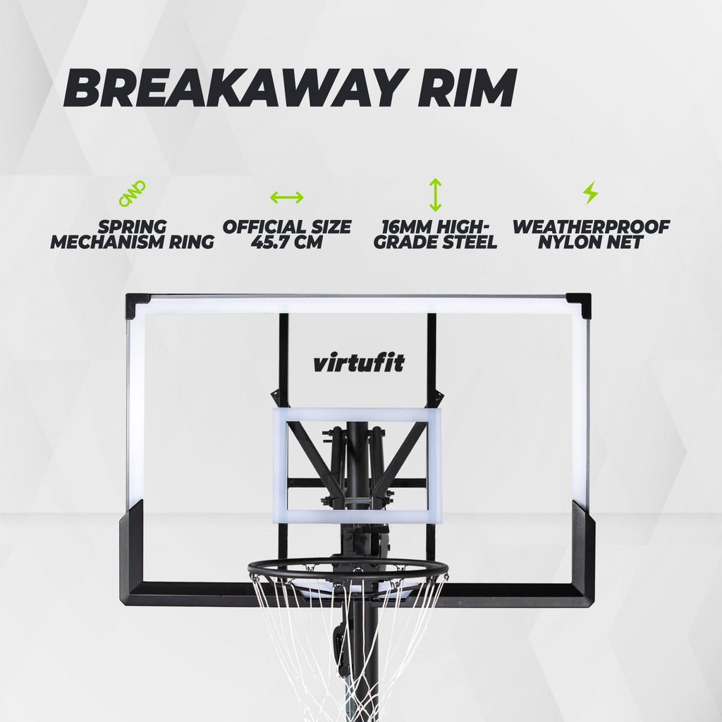VirtuFit Pro Verstelbare Basketbalpaal - 150 tot 305 cm