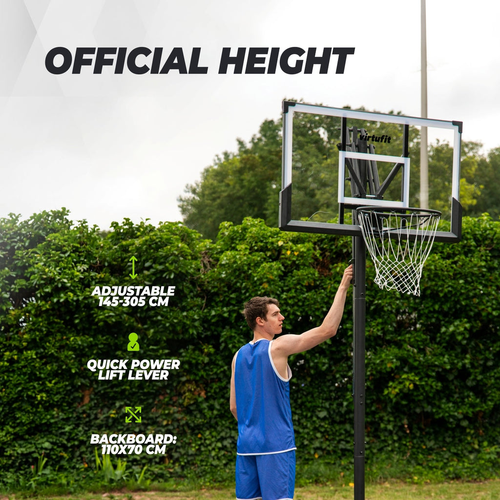 VirtuFit Pro Verstelbare Basketbalpaal - 150 tot 305 cm