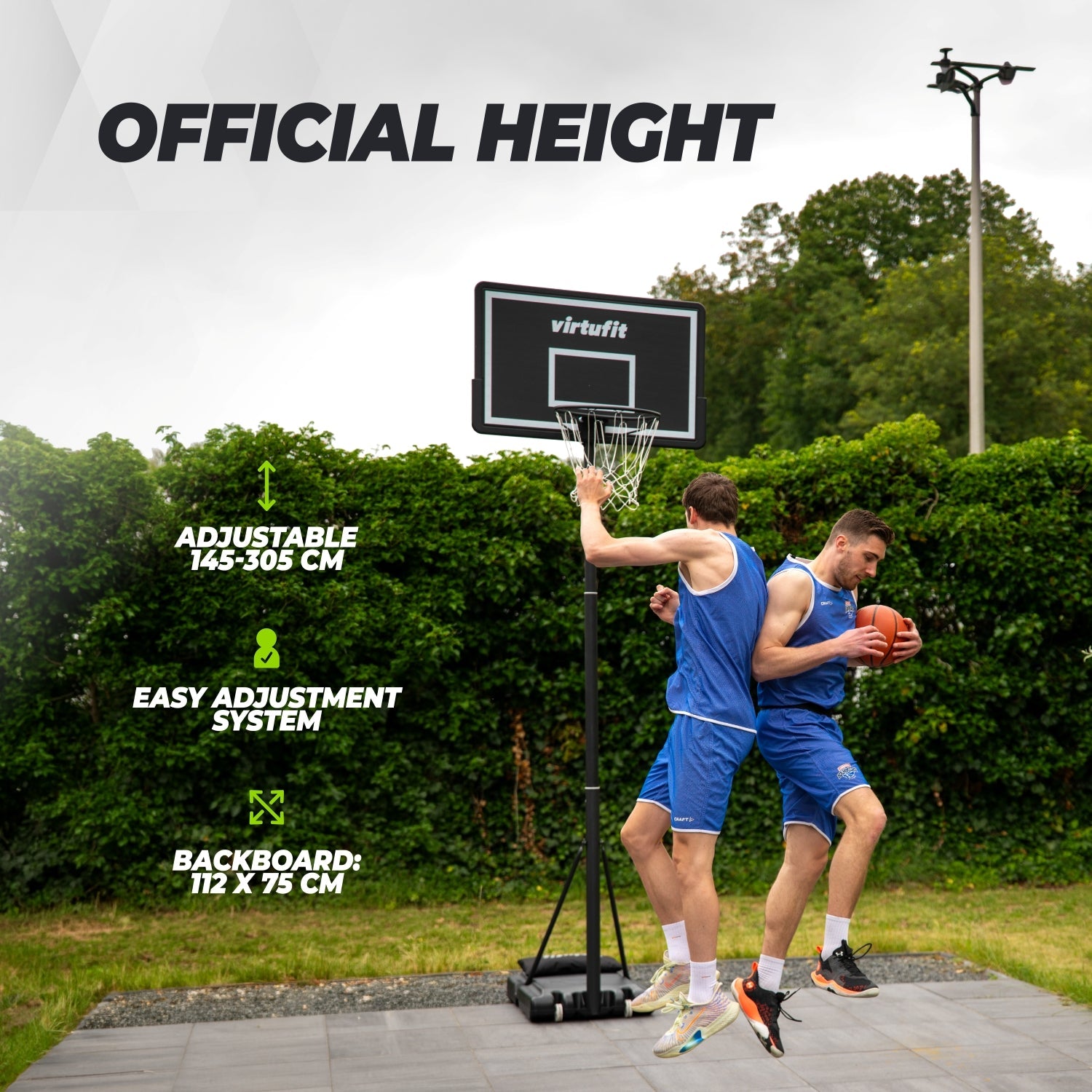 VirtuFit Verstelbare Basketbalpaal - 220 tot 305 cm