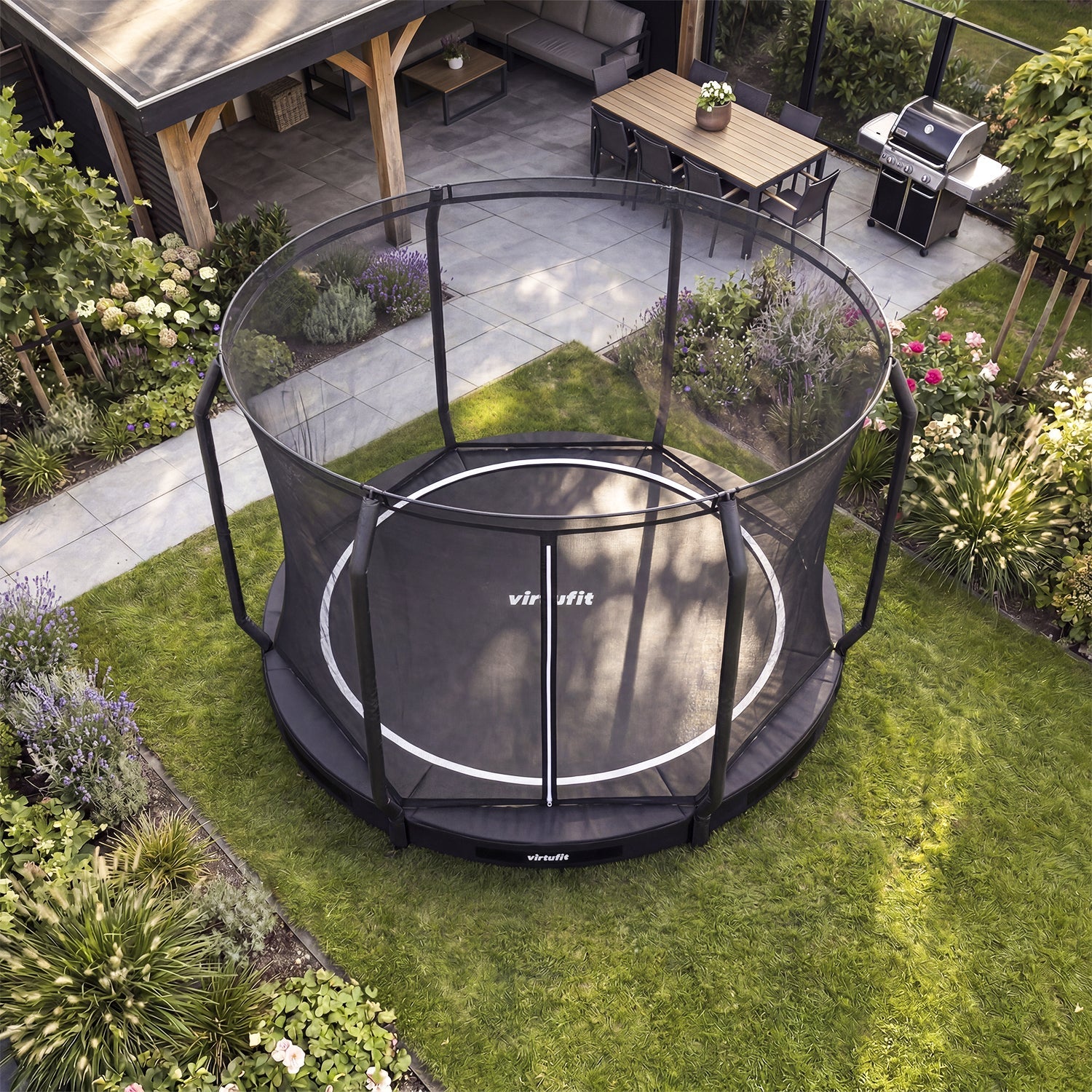 VirtuFit Inground Trampoline 251 cm Inclusief Veiligheidsnet - Tweedekans