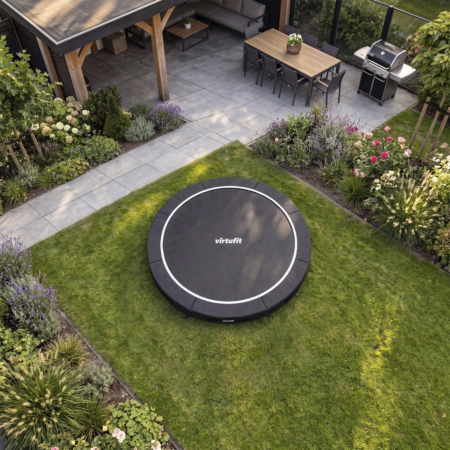 Trampoline Inground VirtuFit 251 cm - Sans Filet de Sécurité